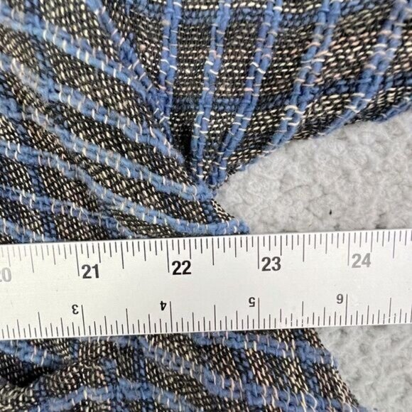 YASUKO KURISAKA WOMENS HANDWOVEN ASYMMETRICAL COTTON JACKET BLUE GRAY WEAVE M/L - Picture 8 of 10